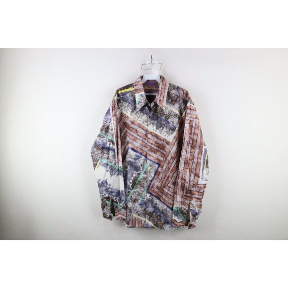 Robert Graham Limited Edition Mens XL Rainbow Geometric Paisley Button Shirt